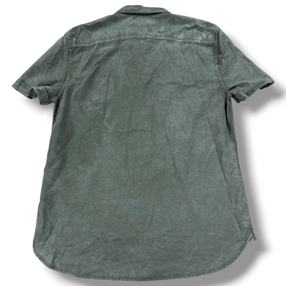 AG Adriano Goldschmied Mens Short Sleeve Button Down Shirt Sage Green Cotton M - Picture 2 of 8